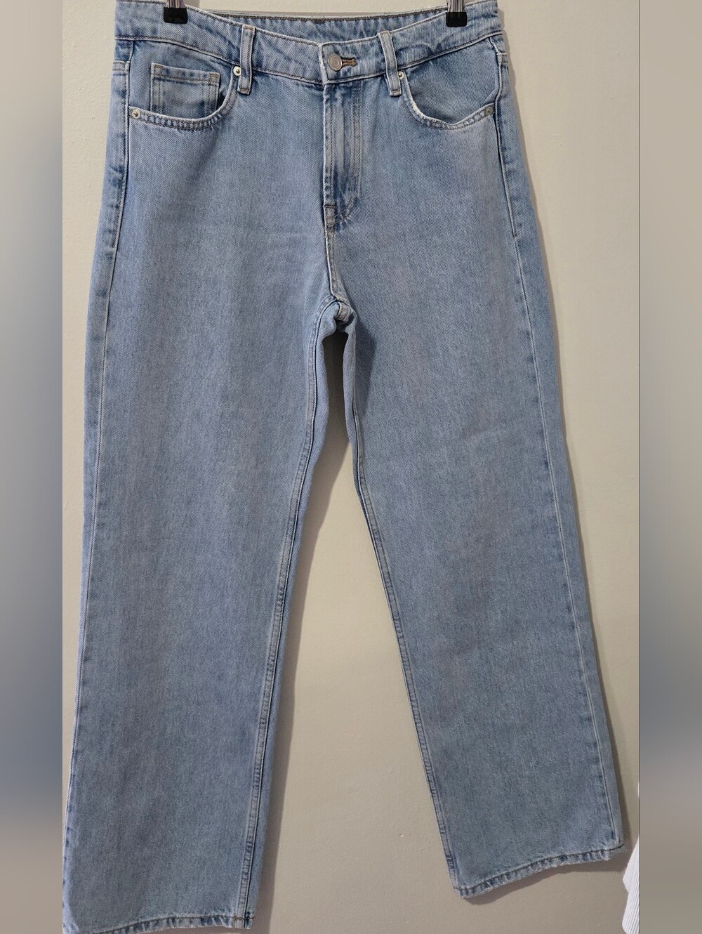 Massimo Dutti Light Blue Straight-Leg Jeans